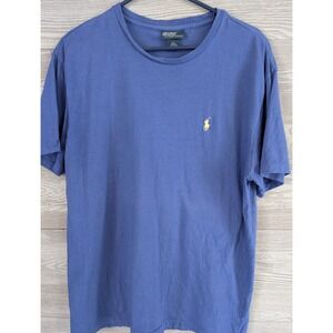 Polo Ralph Lauren Mens Blue Cotton Short Sleeve T-Shirt Yellow Pony Logo Size M